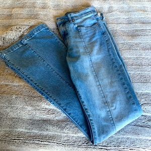 Express front seam high waist flare jeans